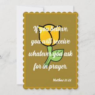 De Festividades Se você acredita que receberá o cartão Matthew 21: