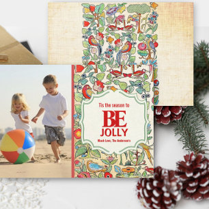 De Festividades Seja Jolly Vintage Floral e Cartão com fotos da Fa