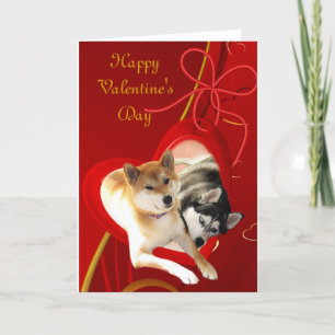 De Festividades Shiba e cartão Siberian do dia dos namorados