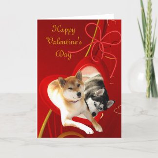 De Festividades Shiba e cartão Siberian do dia dos namorados