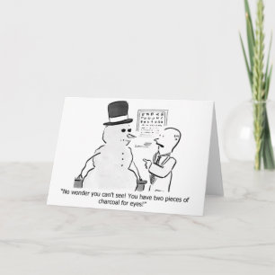 De Festividades Snowman Eye Test Coal Cartão Saudável