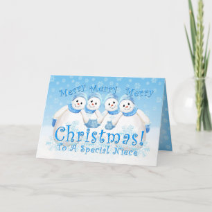 De Festividades Snowman Wonderland para o Cartão Niece