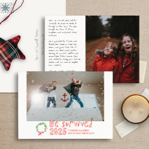 De Festividades Sobrevivemos ao Cartão com fotos Feriado Engraçado