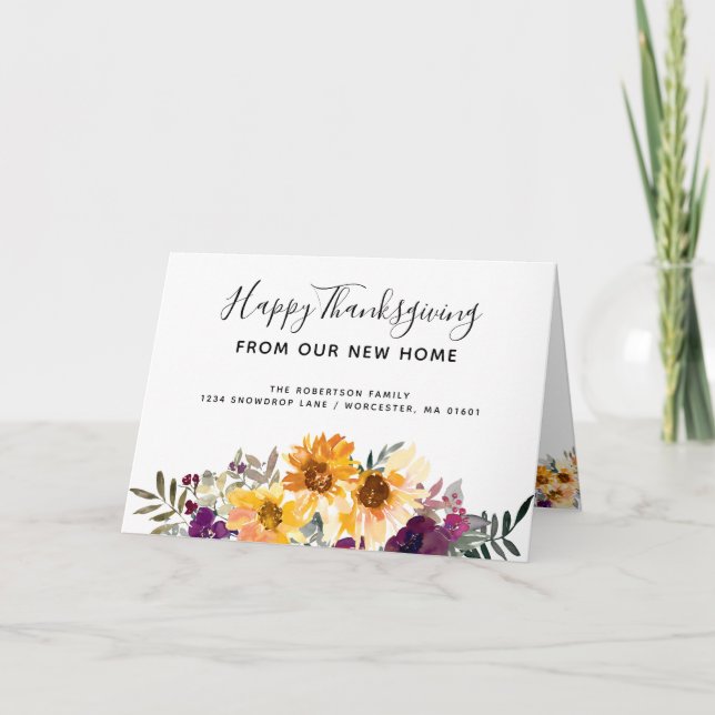 De Festividades Sunflower Happy Graças A Novo Cartão Doméstico (Frente)