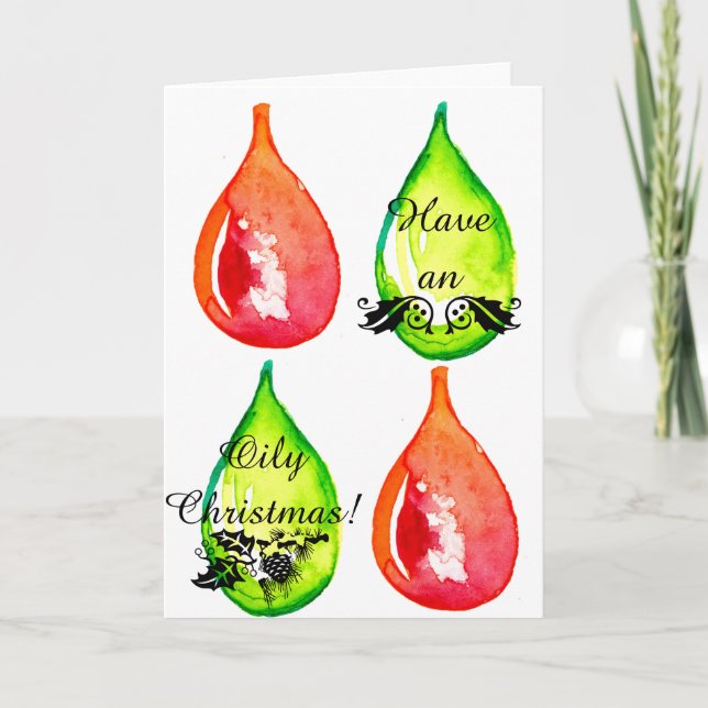 De Festividades Tenha um Natal oleoso! Cartão (Frente)