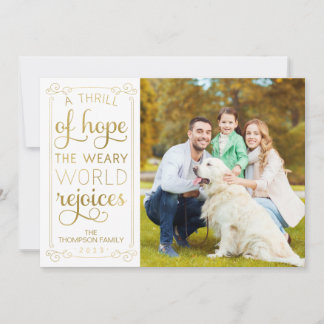 De Festividades Thrill of Hope Weary World celebra Cartão com foto