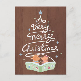 De Festividades Tipografia Feliz Natal Rena Fofa Cartão Postal