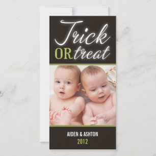 De Festividades TRUQUE OU TRATAMENTO Cartão com fotos HALLOWEEN