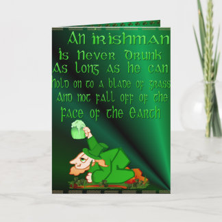 De Festividades Um Irlandês Nunca É Bebado... Cartão