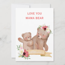 Urso mamãe cartão fofo do dia das mães | adorável 