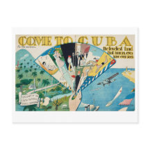 Venham a Cuba: cartão postal do estilo vintage