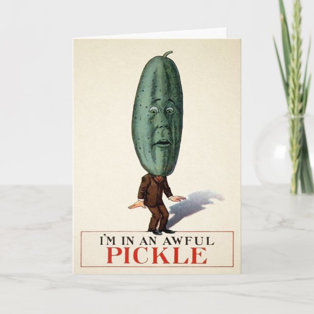 De Festividades Vintage Pickle Cartão Personalizável (Frente)