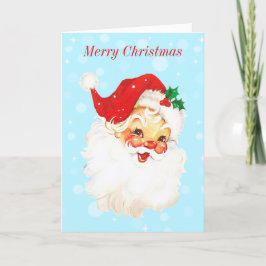 De Festividades Vintage Santa Claus no Cartão Azul Claro