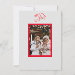 De Festividades Warm Deseja Cartão com fotos com texto traseiro p
