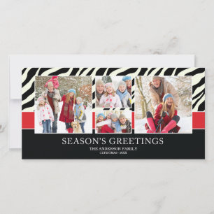 DE FESTIVIDADES ZEBRA GREETINGS CARTÃO COM FOTOS HOLIDAY
