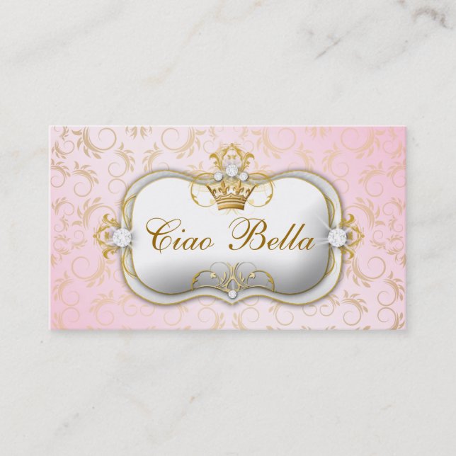 De Fidelidade 311 Cartão cor-de-rosa divino Ouro Ciao Bella (Frente)