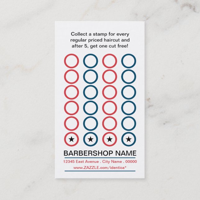 De Fidelidade cartão perfurado da barbearia (Verso)