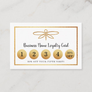 De Fidelidade Dragonfly Gold Foil - Cartão Lealdade