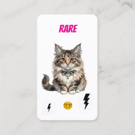 De Fidelidade Gato Punk Raro Cartão Colecionável Maine Coon