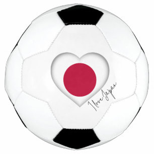 De Futebol Eu Amo A Bandeira Do Japão Cores Do Coração Bola D