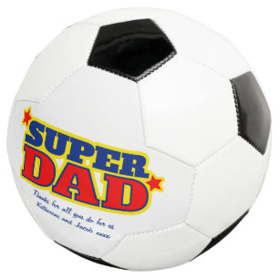 De Futebol Super Pai mensagem personalizada bola vermelha azu