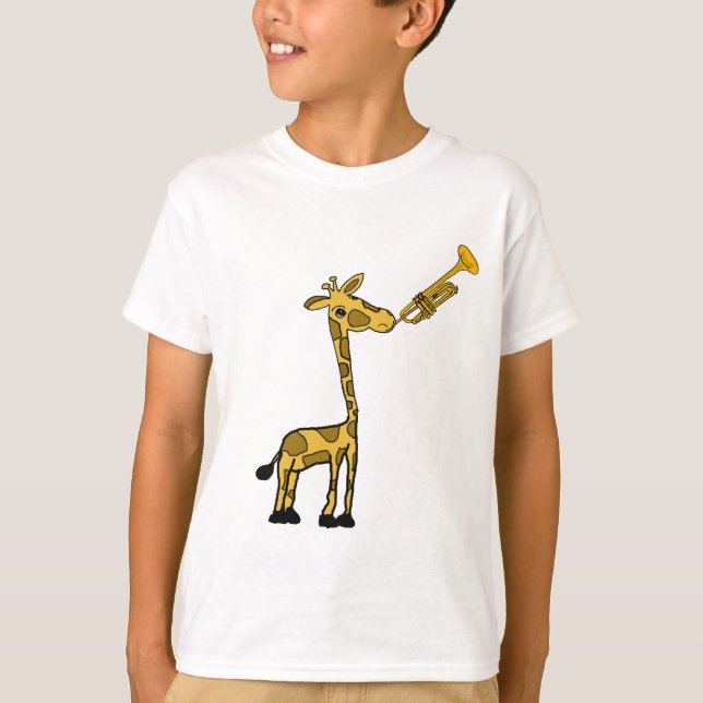 DE- Girafa Jogando Camisa de Trompete (Frente)