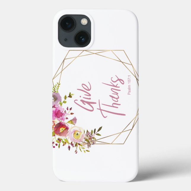 Dê Graças Floral Rosa Aquarela (Verso)