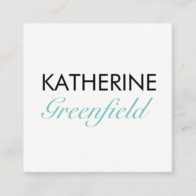 De Horário Cartão azul do negócio/nomeação do bloco quadrado (Frente)