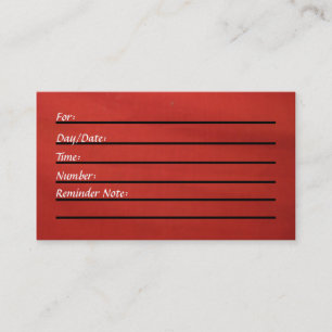 De Horário Cartão da nomeação (vermelho)