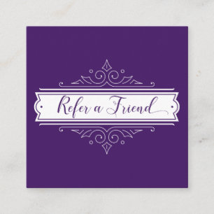 De Indicação Cartão branco ornamentado roxo escuro da