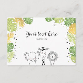 De Informações Animais Safari Zoo Selvagem Inserir Cartão Selvage