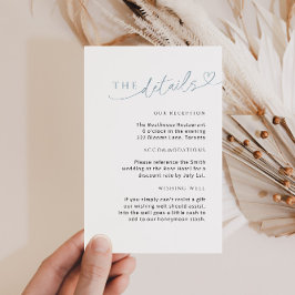 De Informações Cartão com detalhe minimalista em azul empoeirado 