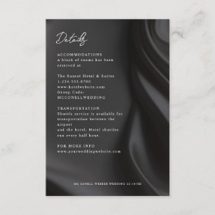 De Informações Cartão com detalhes em cetim preto Chic