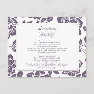 De Informações Cartão Direcional Floral Roxo Elegante