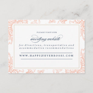 De Informações Cartão do Web site do CASAMENTO do LAÇO do VINTA