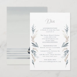 De Informações Cartão dos detalhes do casamento costeiro