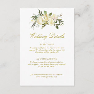 De Informações cartão dos detalhes do casamento do marory floral