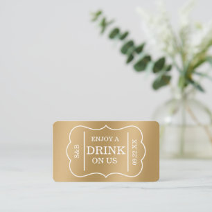 De Informações Cartão Dourado Estilo "Aproveite Uma Bebida Conosc
