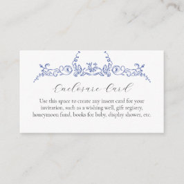 De Informações Cartão Floral Azul Personalizado