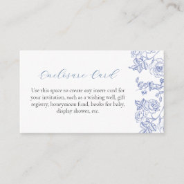 De Informações Cartão Floral Azul Personalizado Something Blue