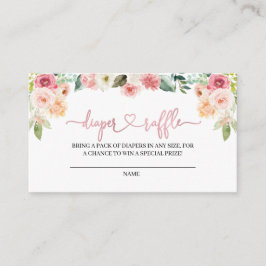De Informações Cartão floral do cerco do Raffle da fralda do rosa