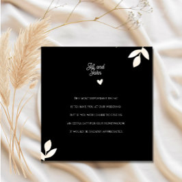 De Informações Cartão Floral Elegante Preto e Creme