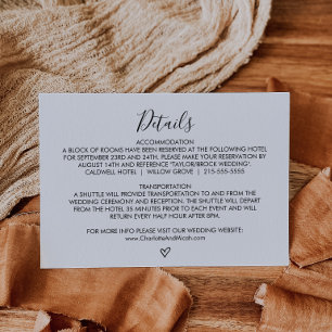 De Informações Cartão Inserir Detalhes do Casamento Coração Desen
