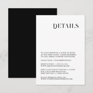De Informações Cartão minimalista e sofisticado com detalhes em p