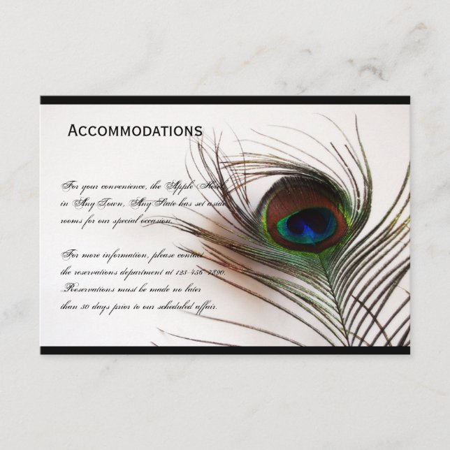 De Informações Cartão Peacock Feather Glamor (Frente)