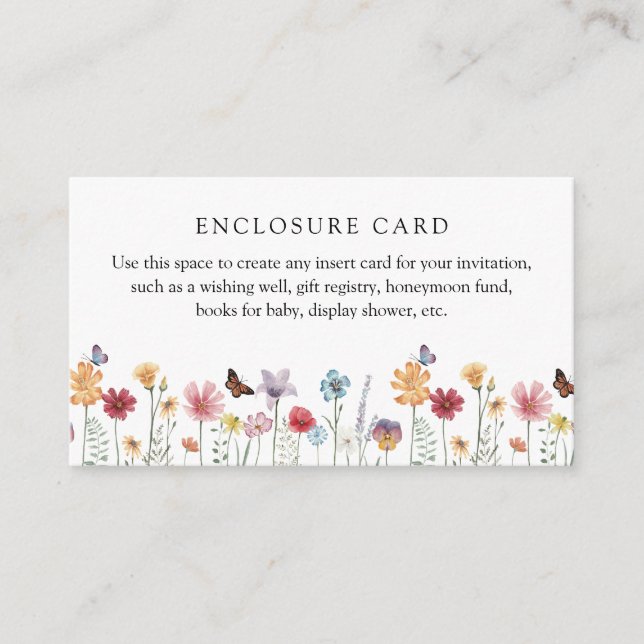 De Informações Cartão Personalizado Borboleta e Flor Silvestre (Frente)