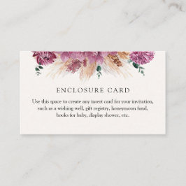 De Informações Cartão Personalizado com Grama das Pampas Boho