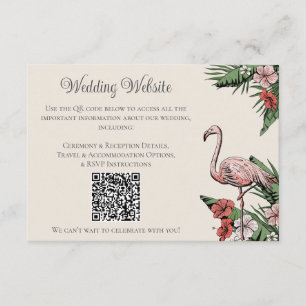 De Informações Cartão QR com Detalhes do Casamento Ivory Luau