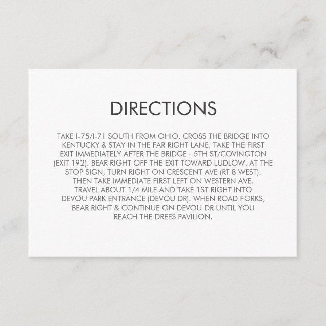 De Informações Cartão Tangram Heart Wedding Directions (Frente)