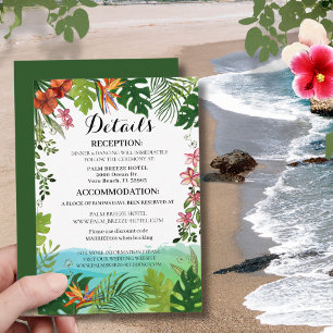 De Informações Detalhes do Casamento Tropical Cartão Hibisco Aqua